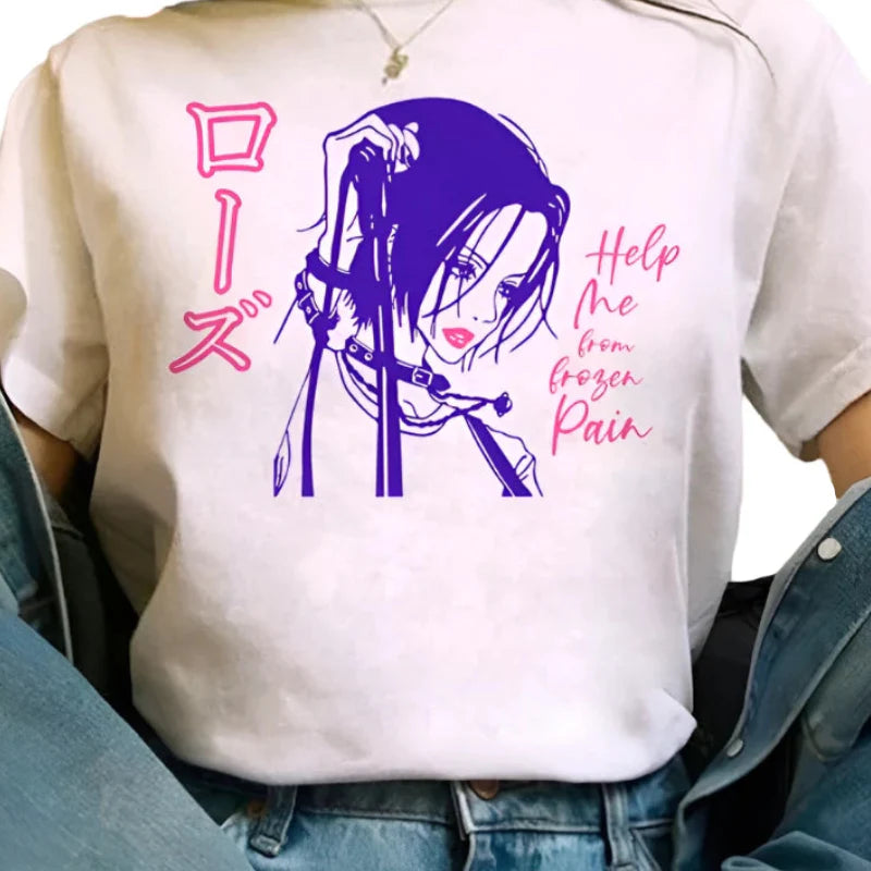 Anime Nana Osaki Round Neck T Shirt Help me From Frozen
