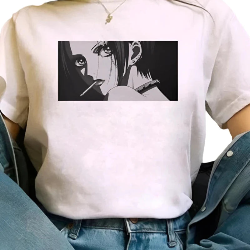 Anime Nana Osaki Round Neck T Shirt Smoke / XS