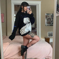 Anime O Neck Knitting Sweater Acetate Nylon