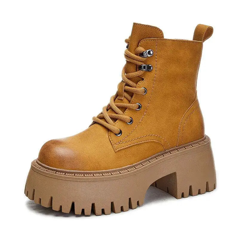 Ankle Round Toe Boots with Thick Sole Euro Size 35