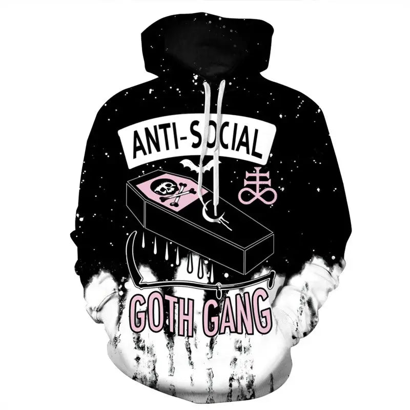 Anti social goth gang hoodie discount