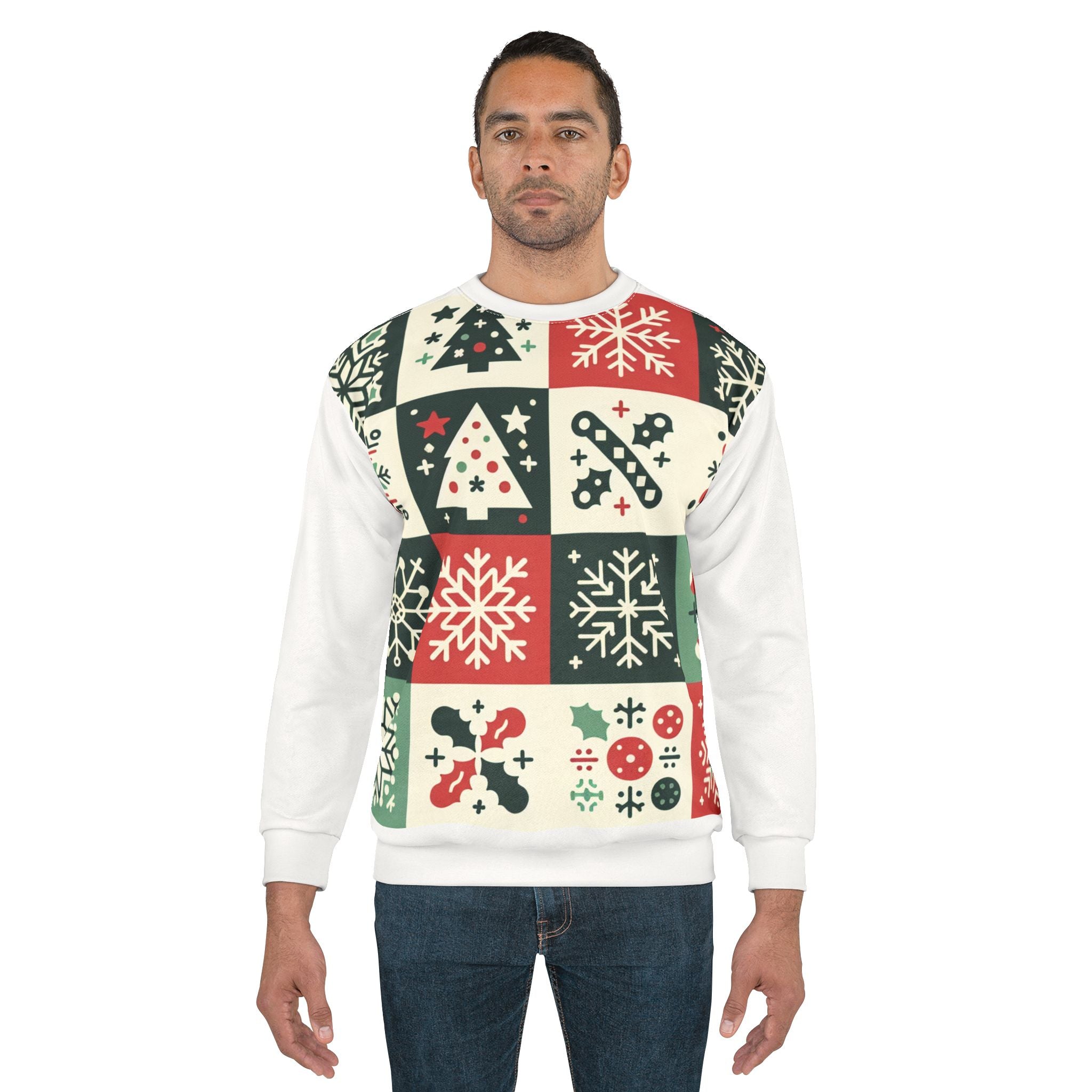 Area Christmas Sweatshirt Festive Luminary Wonderland Print