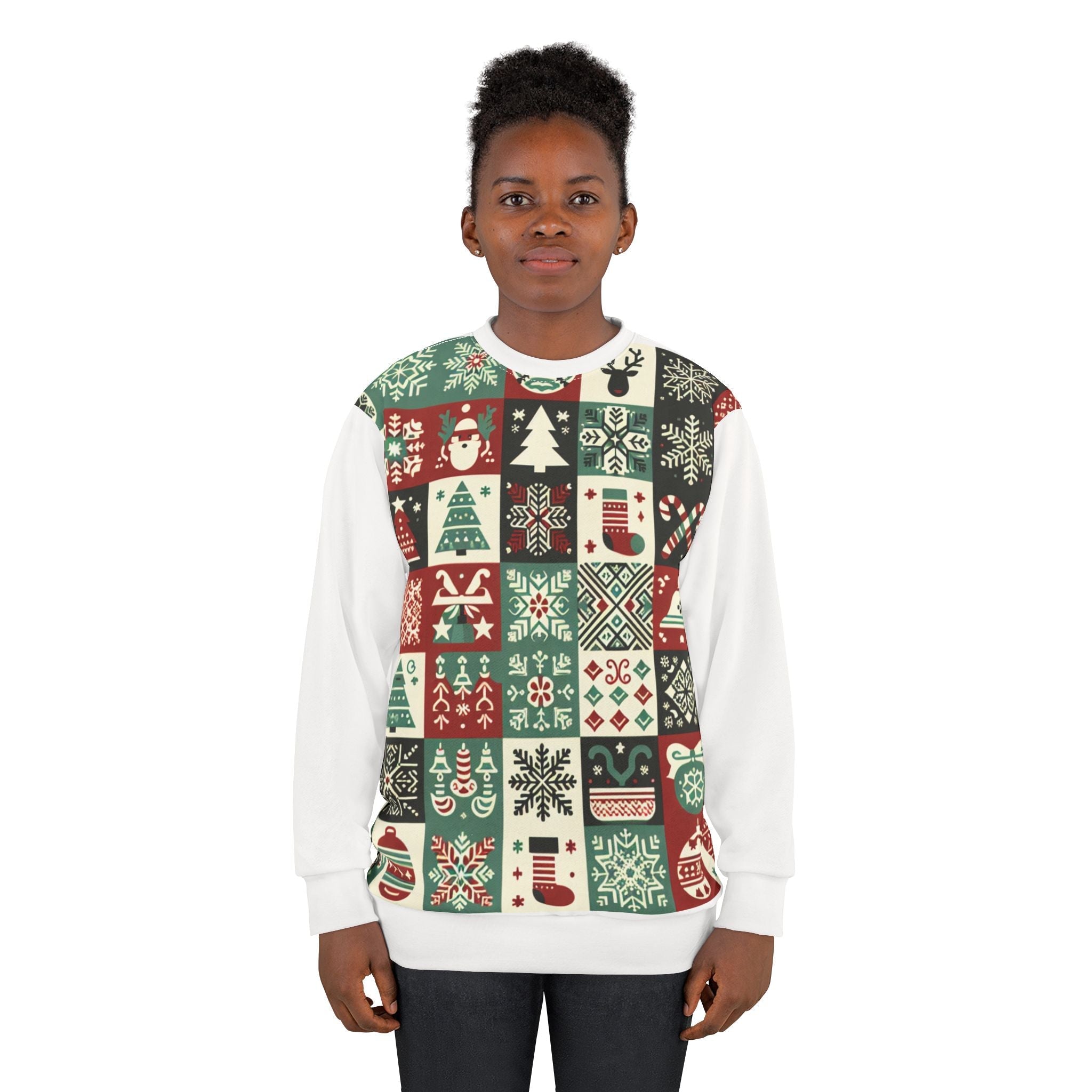 Area Christmas Sweatshirt Festive Winter Wonderland Print