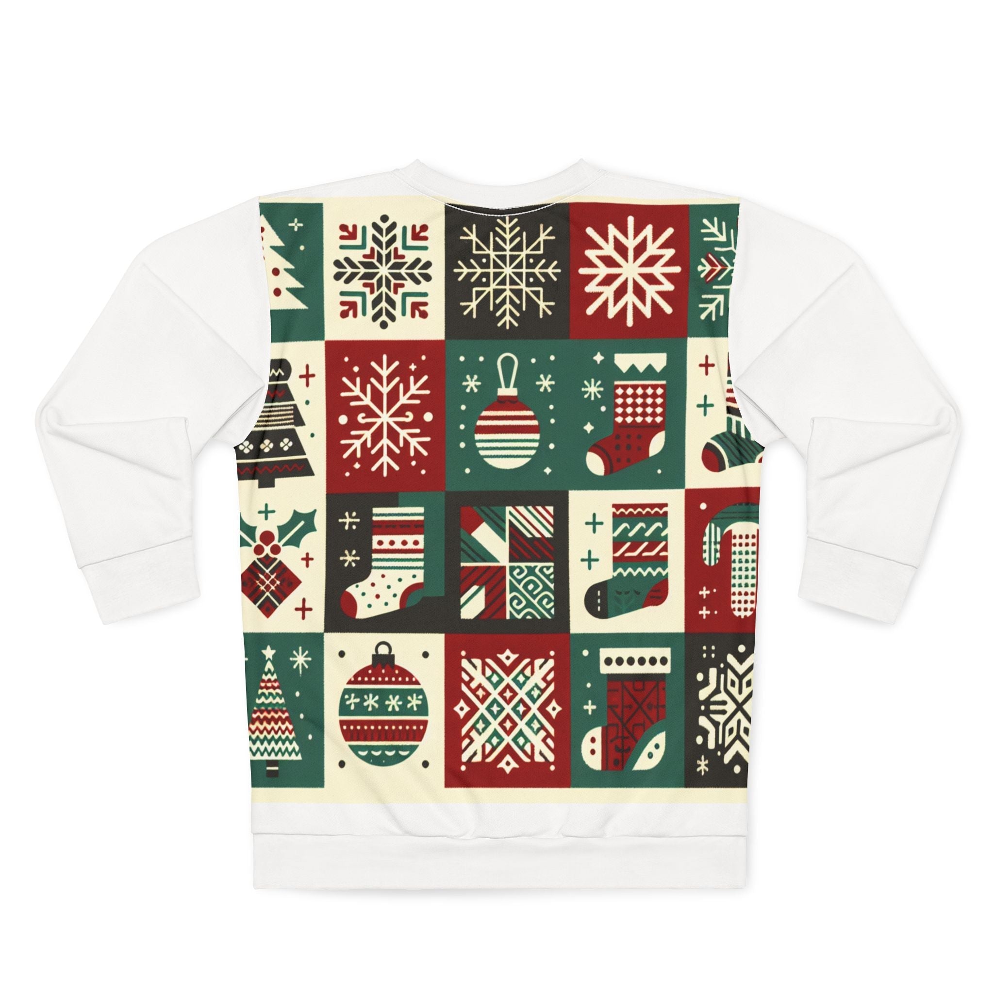 Area Christmas Sweatshirt Mosaic Print for Enchanting