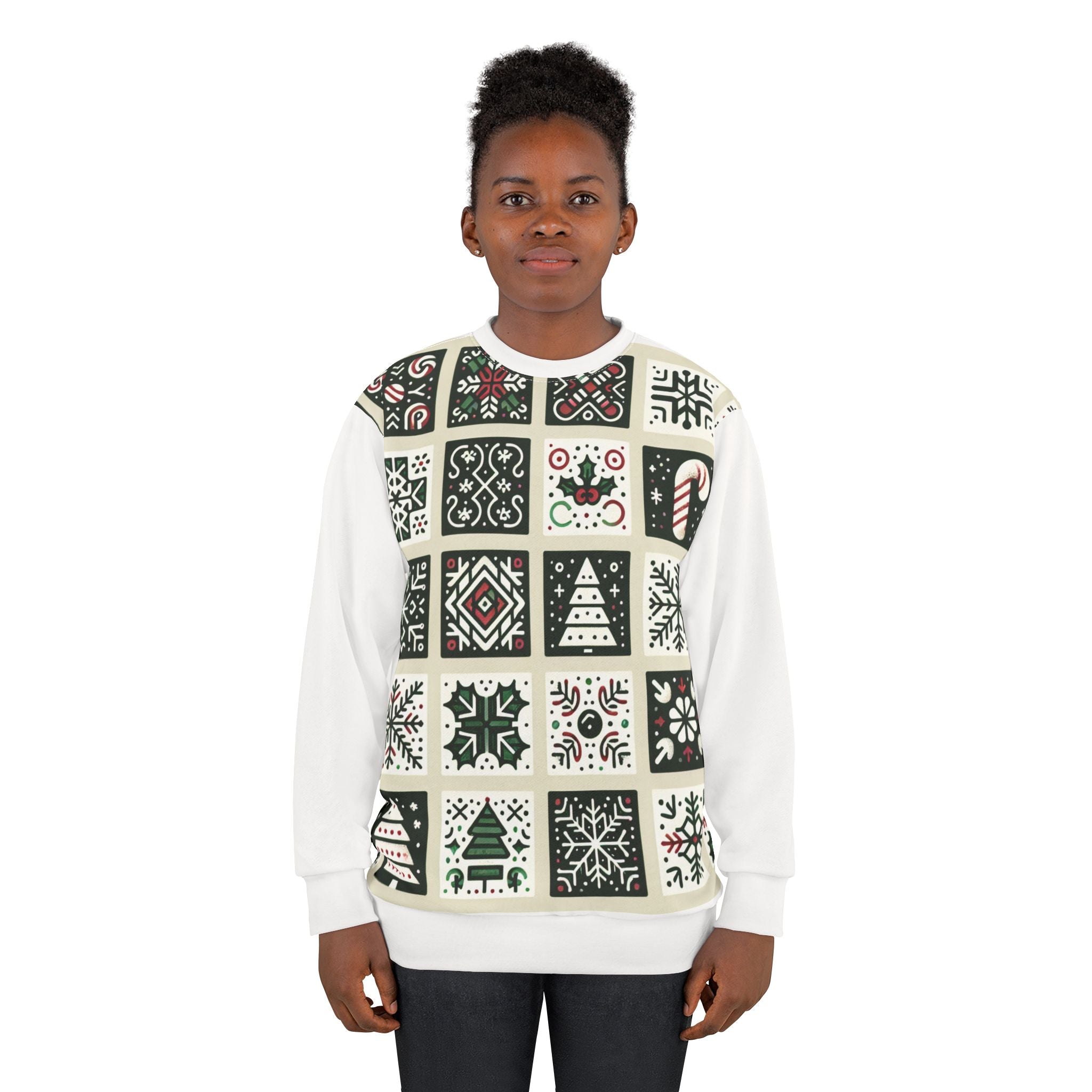Area Christmas Sweatshirt Winter Wonderland Pattern