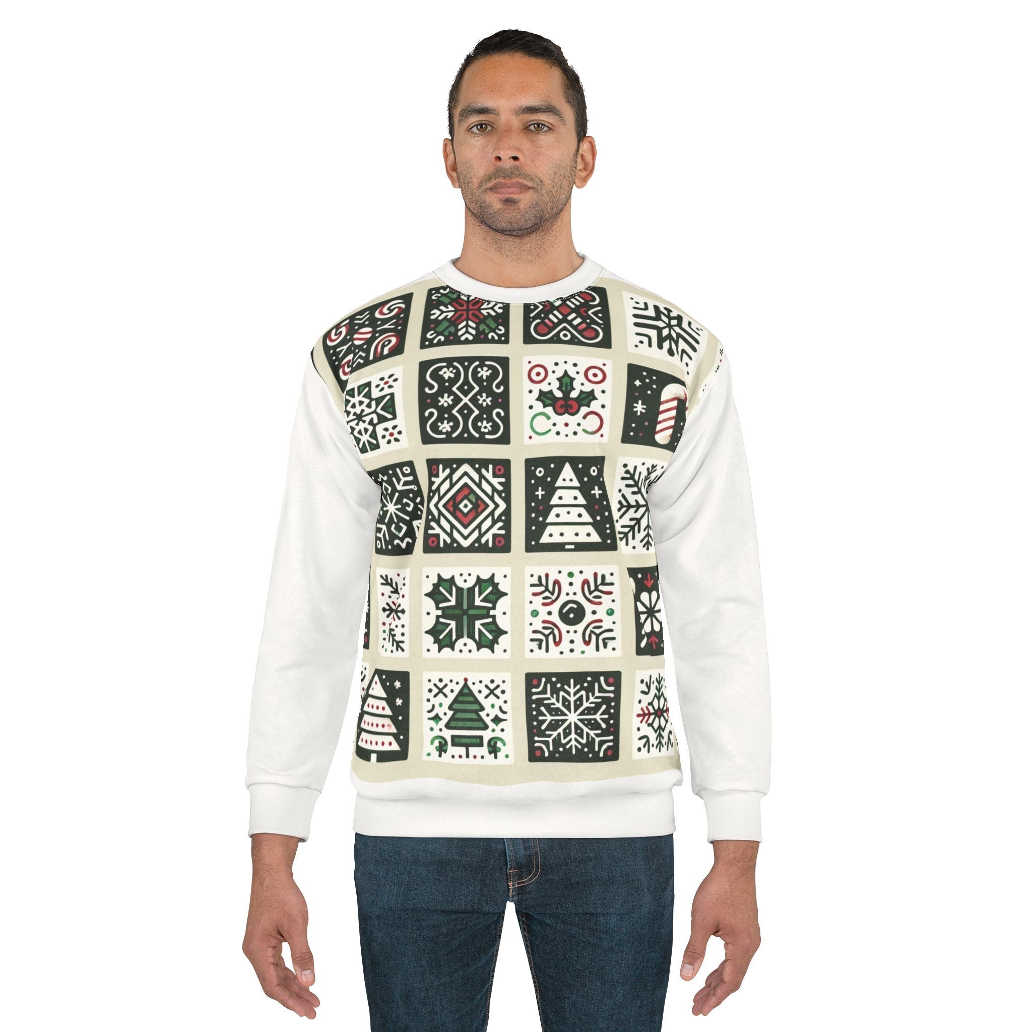 Area Christmas Sweatshirt Winter Wonderland Pattern