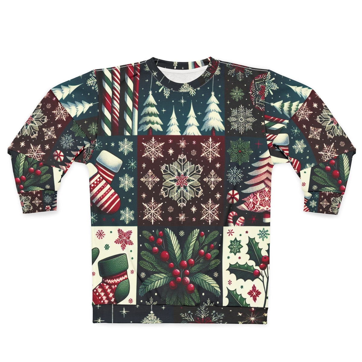 Area Christmas Sweatshirt with Candy Cane and Snowflake