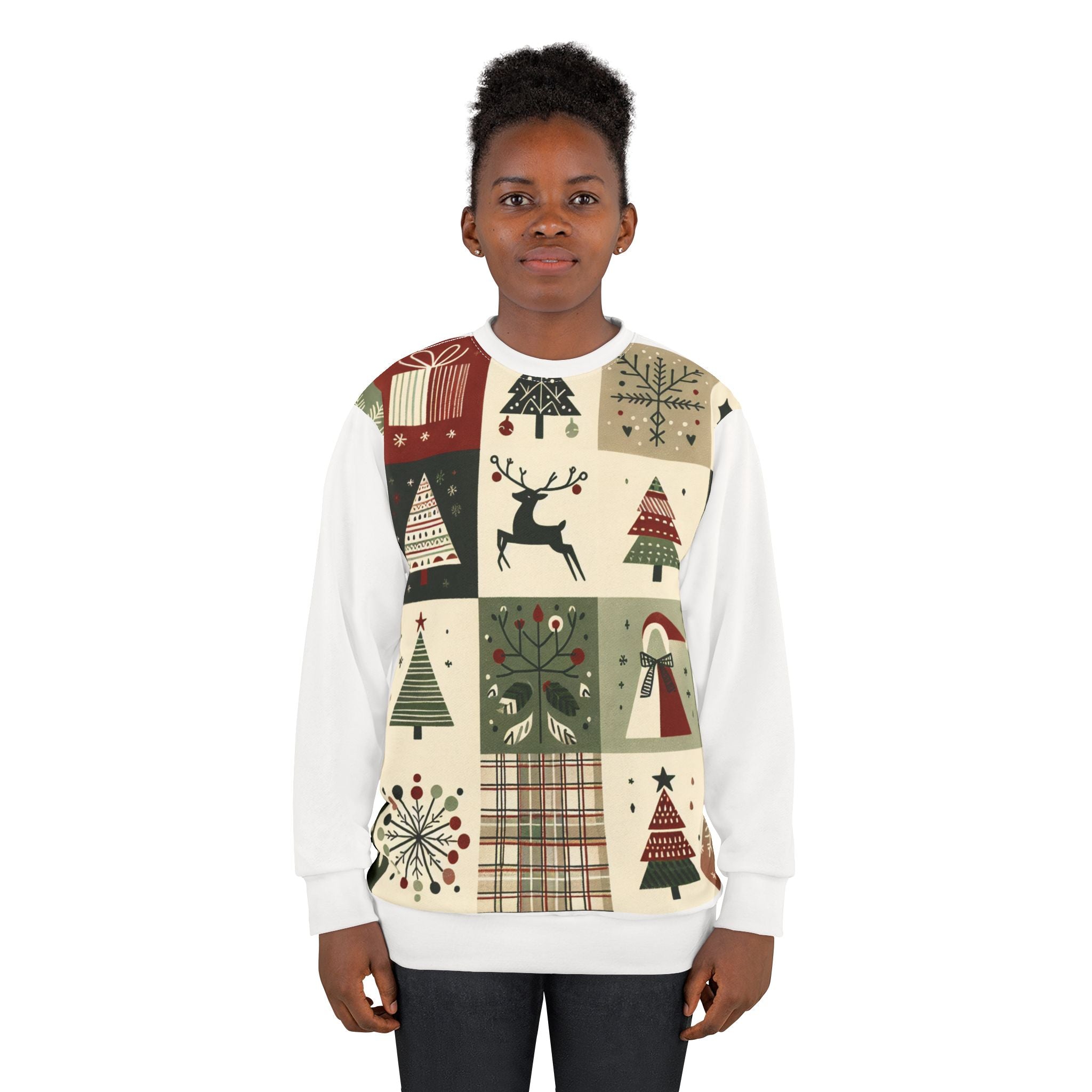 Area Christmas Sweatshirt with Enchanted Yuletide Scene