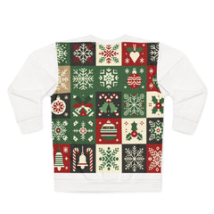 Area Christmas Sweatshirt with Festive Pattern Grid