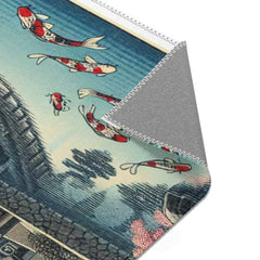 Area Rug Featuring Classic Japanese Painting with Sakura