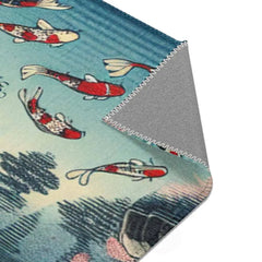 Area Rug Featuring Classic Japanese Painting with Sakura