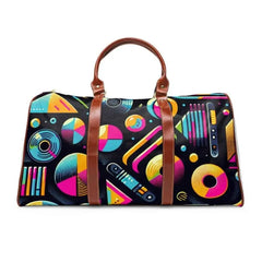 Area Travel Bags with Retro 1980s Pattern and Neon