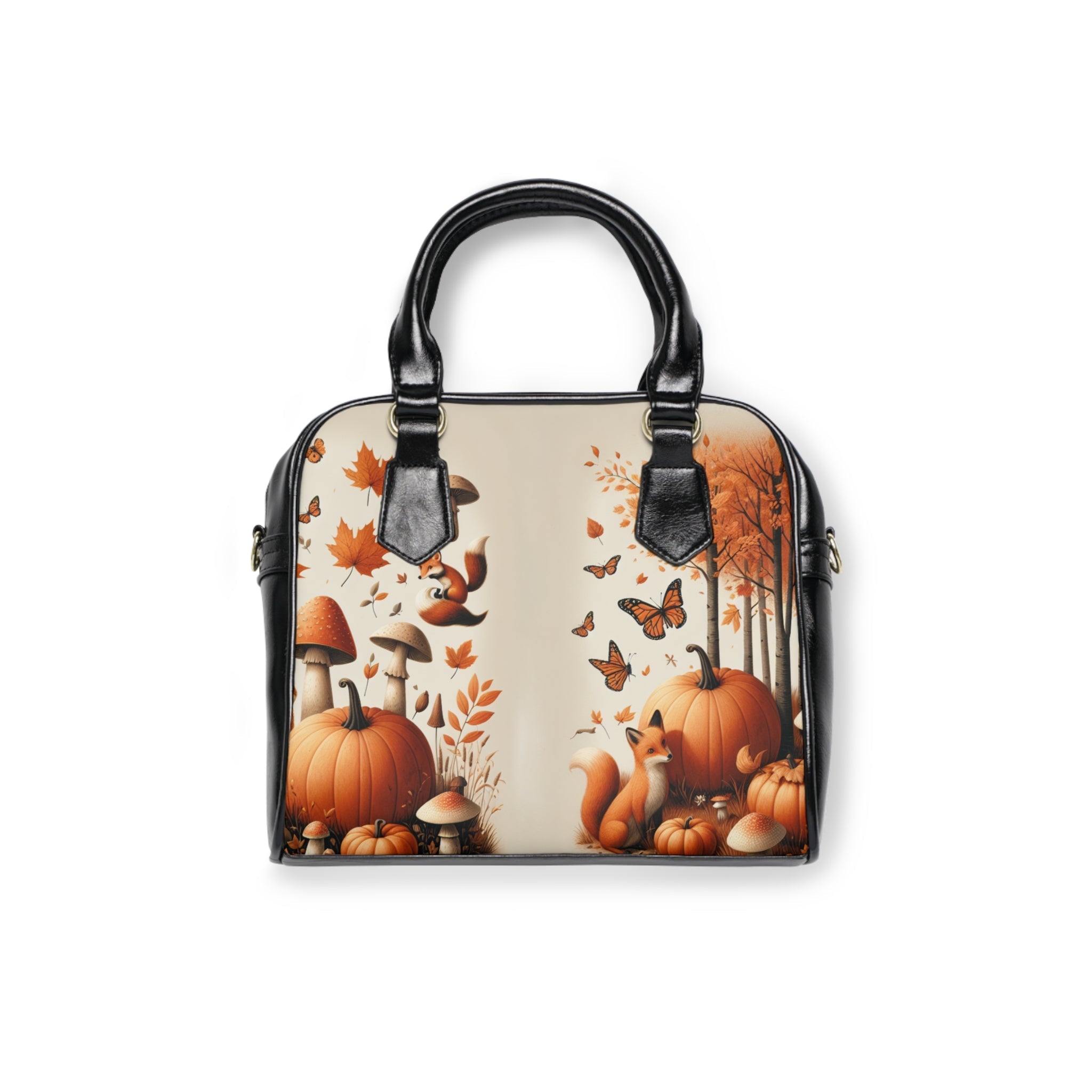 Area Travel Shoulder Handbag with Autumn Leaves by Evelyn
