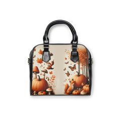 Area Travel Shoulder Handbag with Autumn Leaves by Evelyn