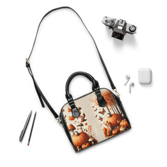 Area Travel Shoulder Handbag with Autumn Leaves by Evelyn