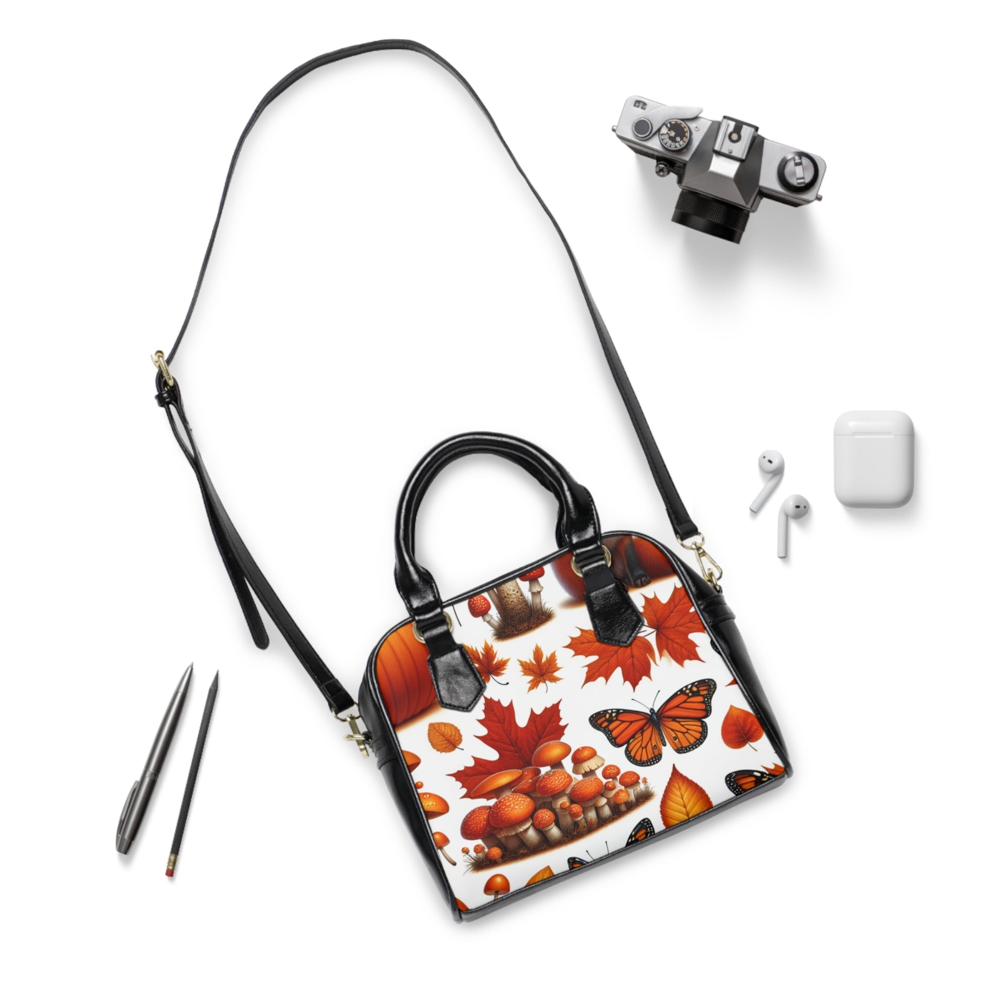 Area Travel Shoulder Handbag with Harper Autumnal Design