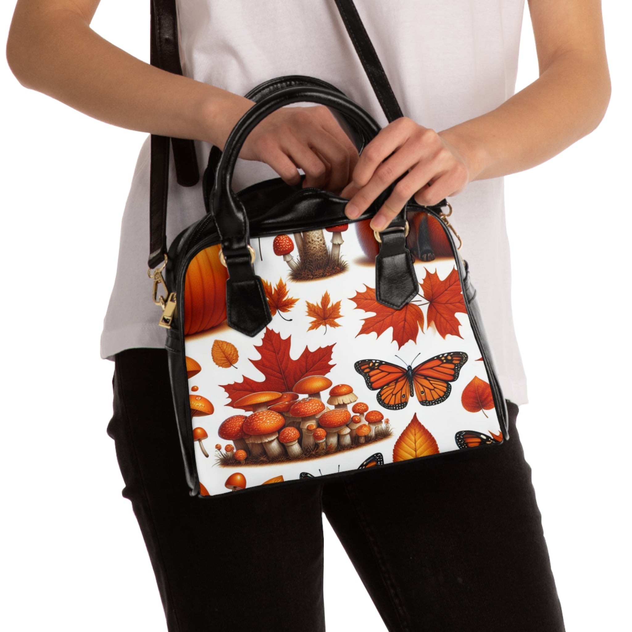 Area Travel Shoulder Handbag with Harper Autumnal Design