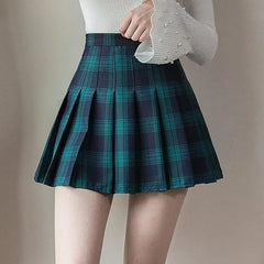 Argyle Plaid Zipper High Waist Short Skirt