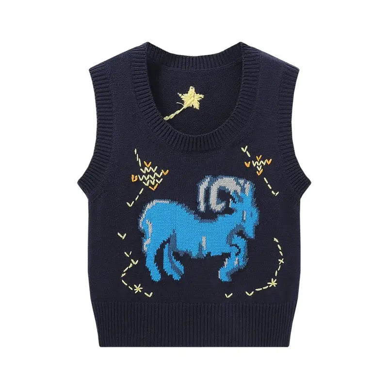Aries Starry Sky Knitted Vest - One Size / Black