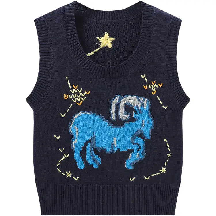 Aries Starry Sky Knitted Vest - One Size / Black