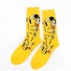Art Vintage Colorful Socks - Yellow / All Code