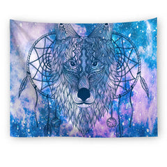 Artistic Wolf Full Colored Tapestry