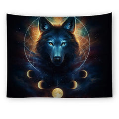 Artistic Wolf Full Colored Tapestry