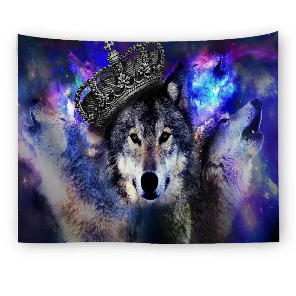 Artistic Wolf Full Colored Tapestry