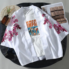 Asian Style Kimono Cap Sleeve Shirt