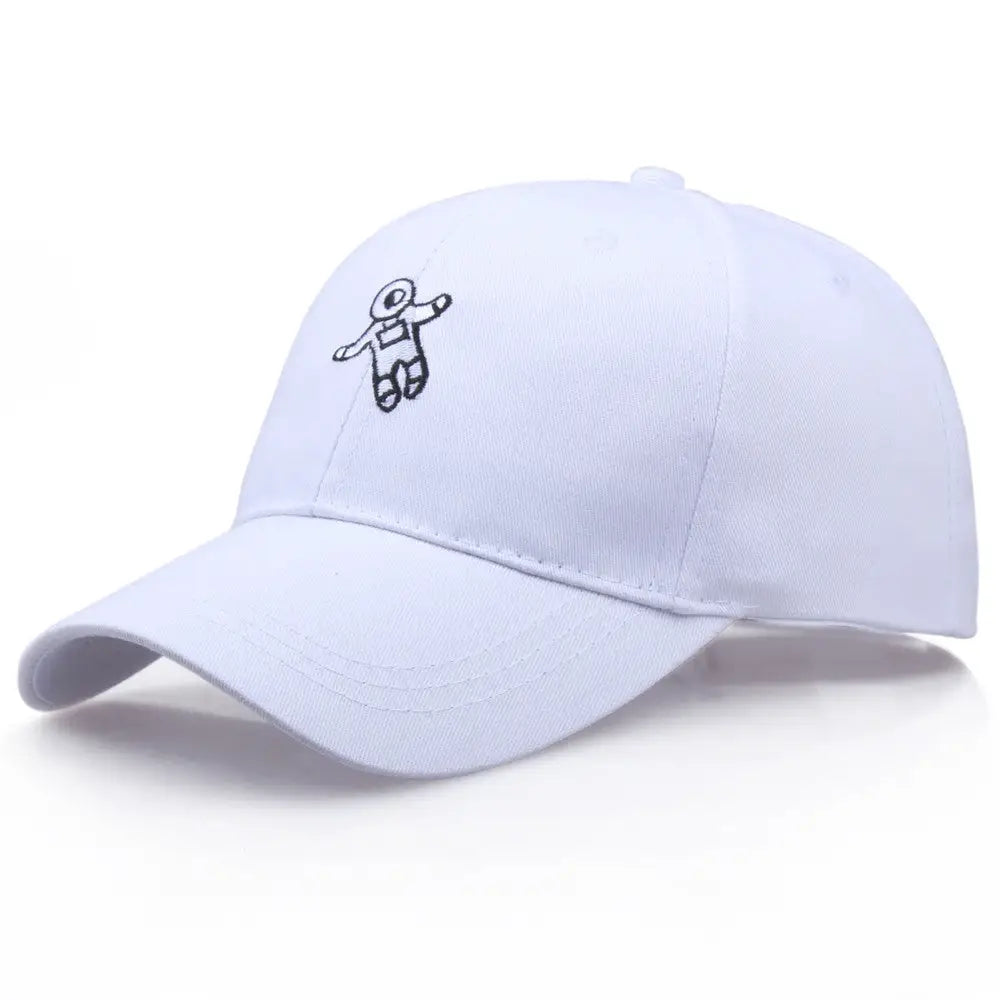 Astronaut Adjustable Baseball Cap - White