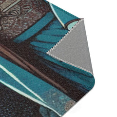 Atmospheric Area Rug with Mischievous Kitsune Yokai Design