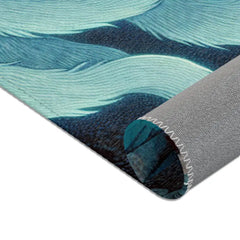 Atmospheric Area Rug with Mischievous Kitsune Yokai Design