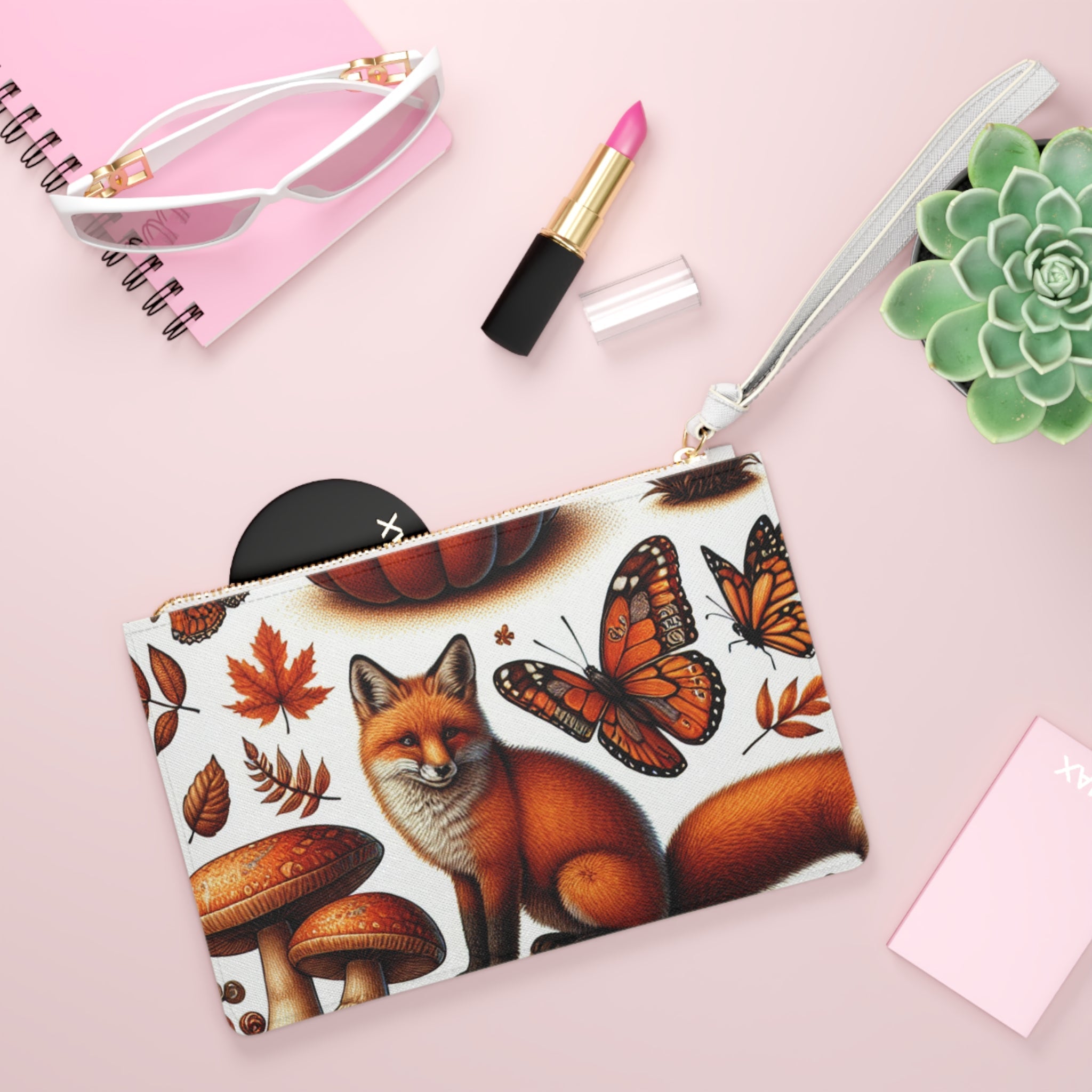 Autumn Amelia Harvest Clutch Bag with Pumpkin and Leaf