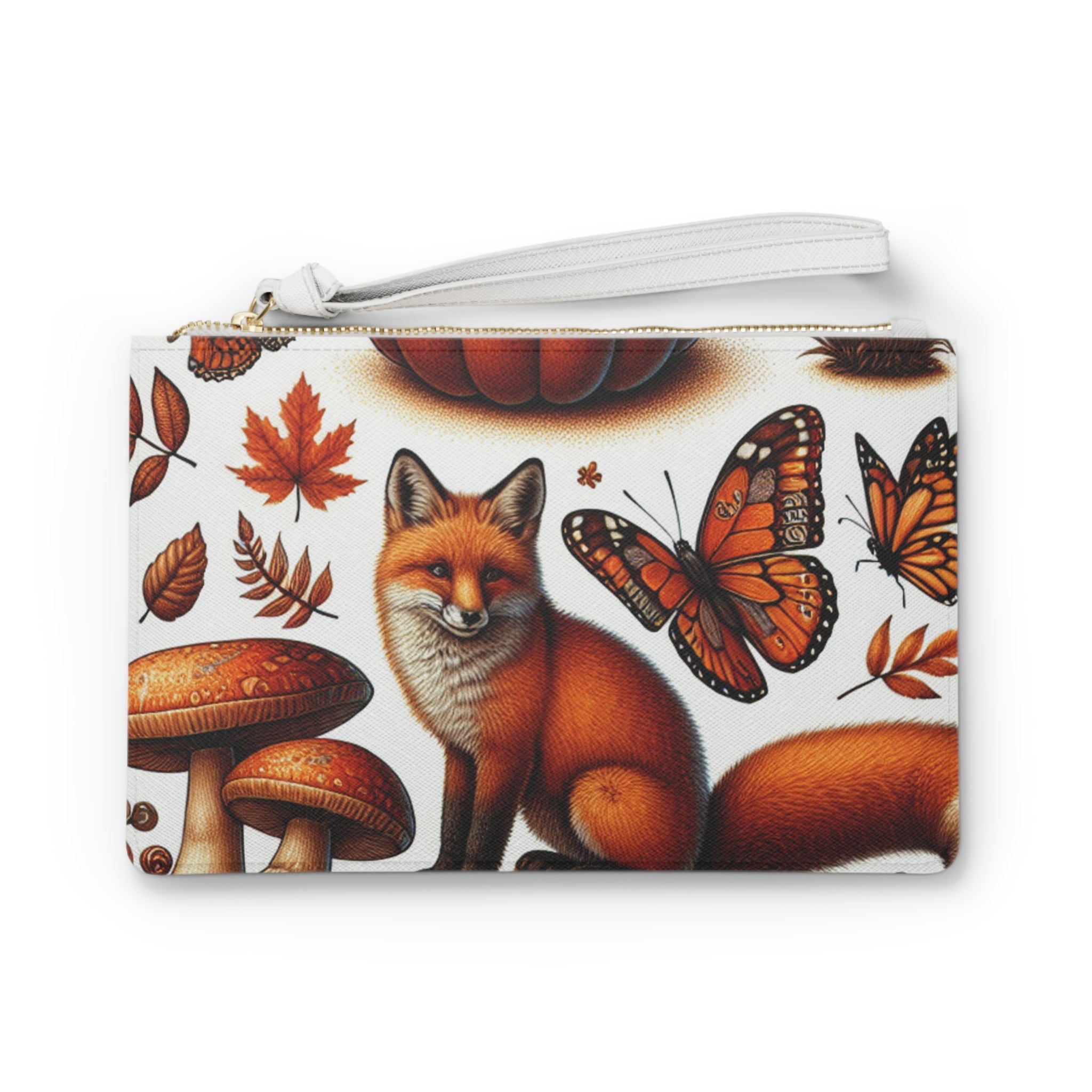 Autumn Amelia Harvest Clutch Bag with Pumpkin and Leaf