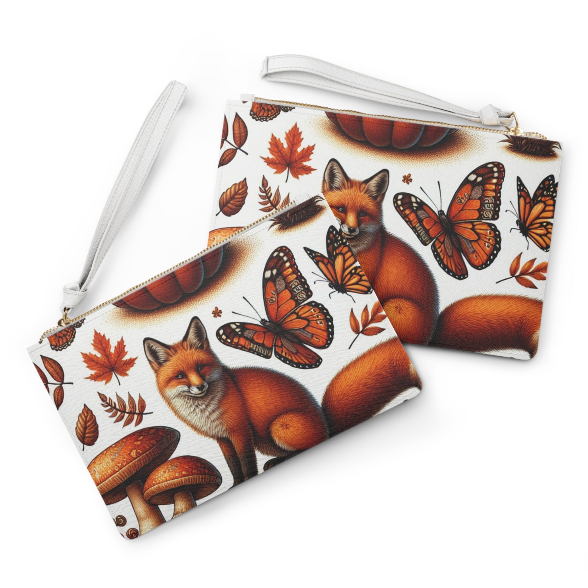 Autumn Amelia Harvest Clutch Bag with Pumpkin and Leaf