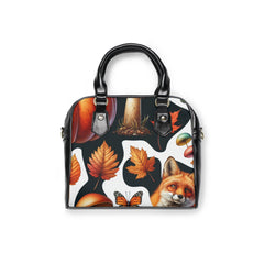 Autumn Avery Shoulder Handbag with Pumpkin and Leaf Design