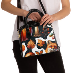 Autumn Avery Shoulder Handbag with Pumpkin and Leaf Design