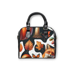 Autumn Avery Shoulder Handbag with Pumpkin and Leaf Design