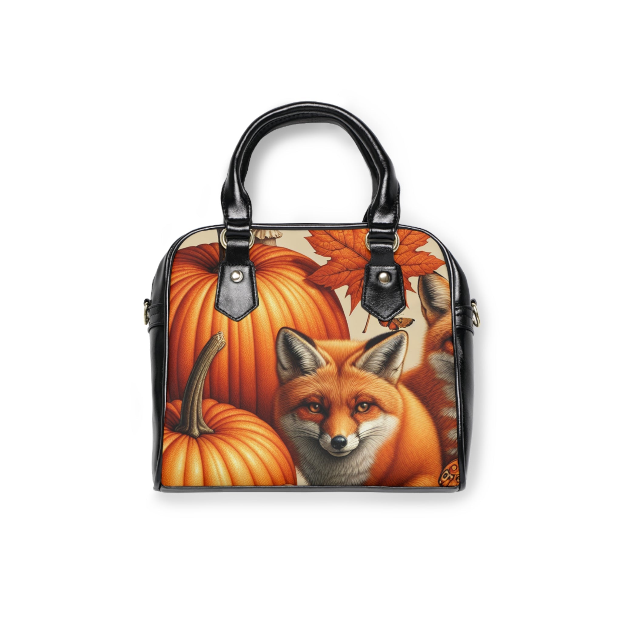 Autumn Goldsworth Shoulder Handbag with Pumpkin Leaf Design