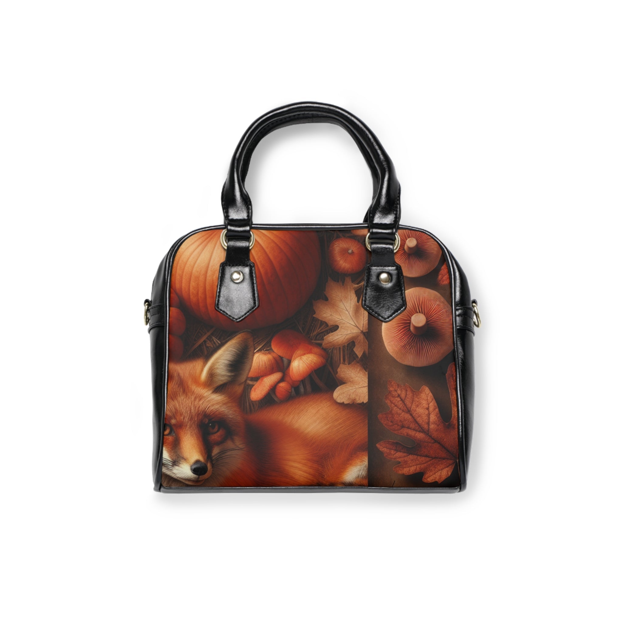 Autumn Leaves Area Shoulder Handbag 9.45’’ x 8.27’’ / Black