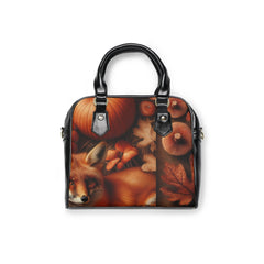 Autumn Leaves Area Shoulder Handbag 9.45’’ x 8.27’’ / Black