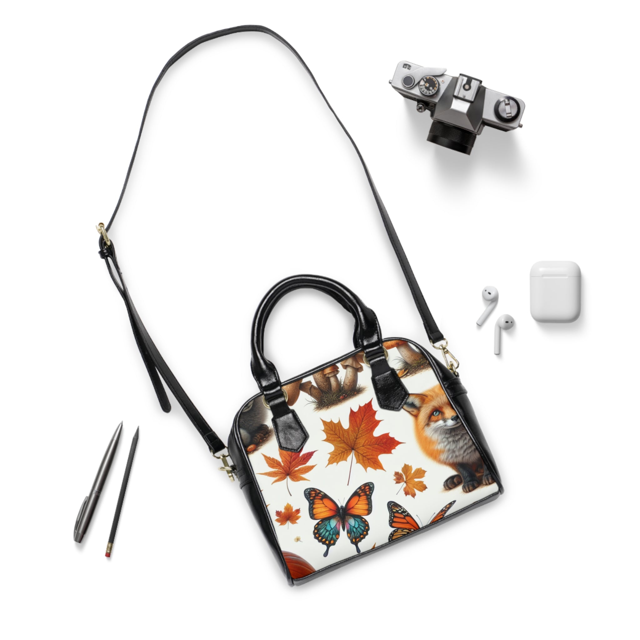 Autumn Print Area Shoulder Handbag by Amber Lancaster