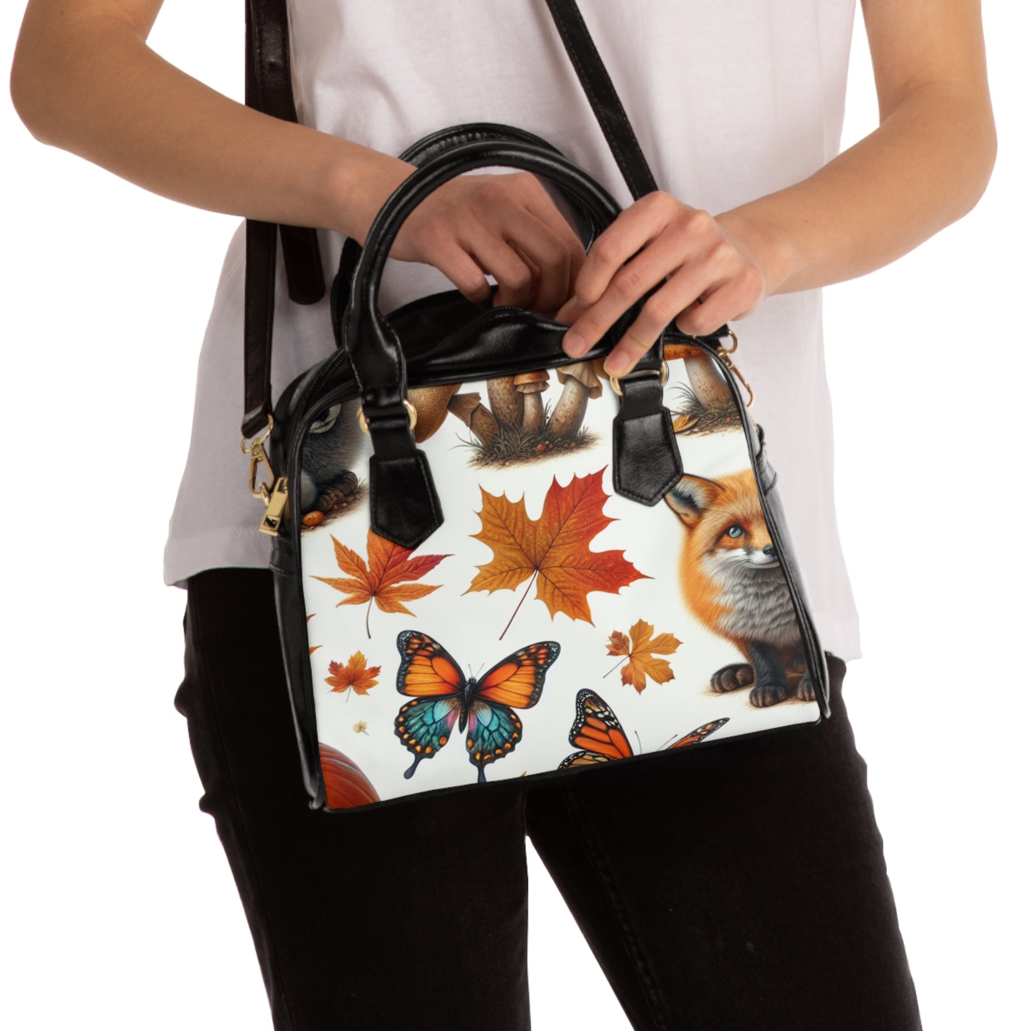 Autumn Print Area Shoulder Handbag by Amber Lancaster