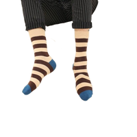 Thumbnail for Striped Thigh high long Sock - Brown - Socks