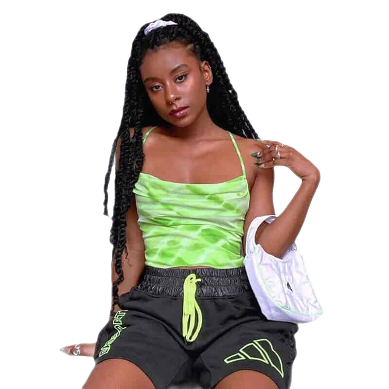 Backless Y2K Crop Tank Top for Women Green / S