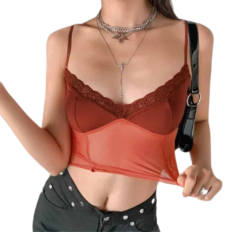 Backless Y2K Crop Tank Top for Women Red / S