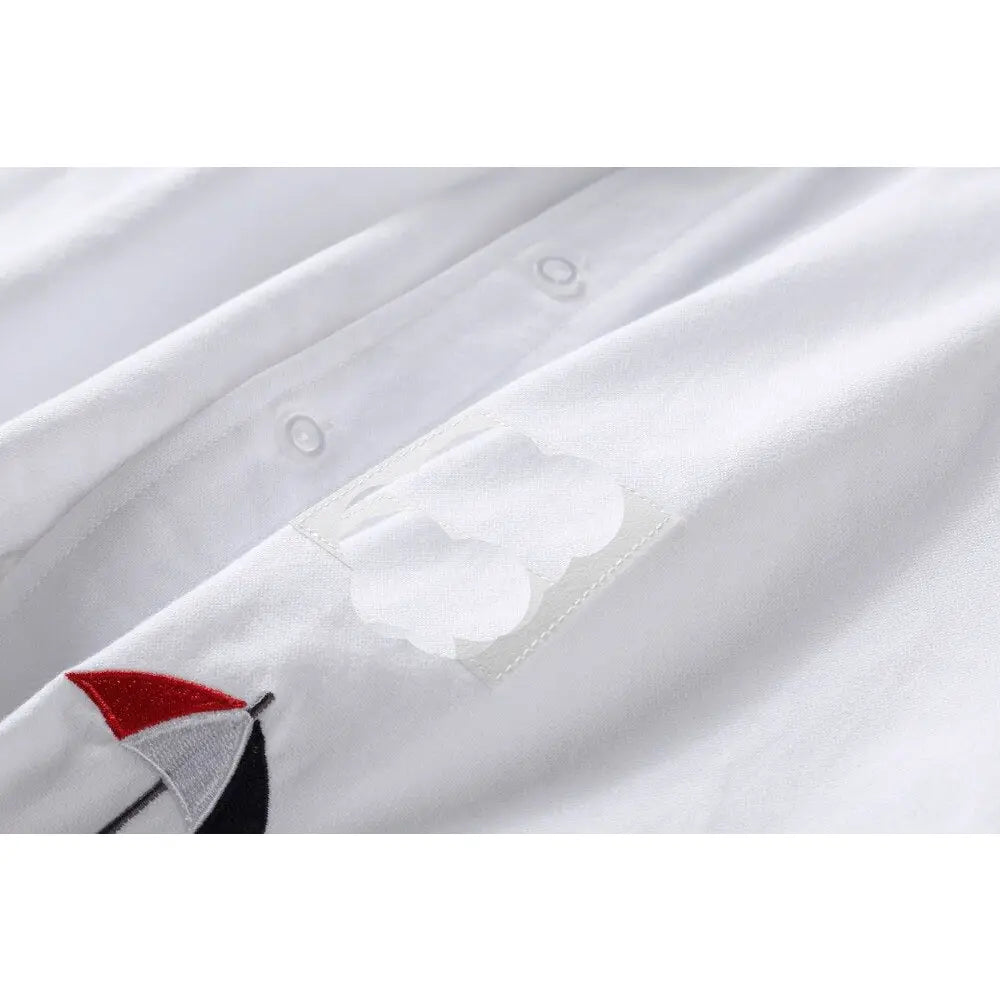 Bag and Umbrella Embroidered Shirts for Everyday Wear