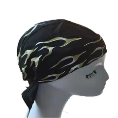 Bandana with Skull Butterfly Print Black Green / One Size