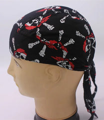 Bandana with Skull Butterfly Print Black / One Size