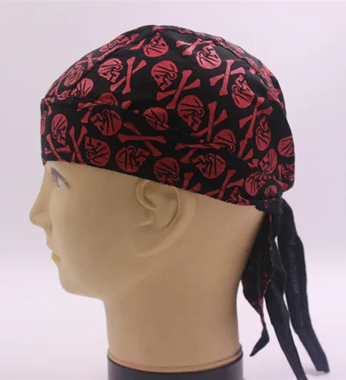 Bandana with Skull Butterfly Print Black Pink / One Size